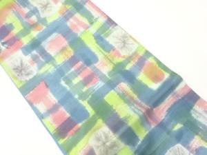 手織り紬刷毛目模様全通袋帯